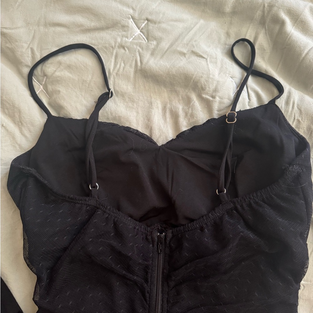 Windsor black mesh mini dress.